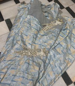 Elisha Blue and Gold Dress Gown