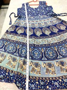 Boho Print Dress💙💚🤍