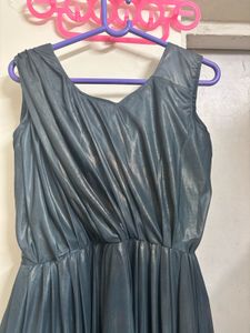 Elegant Silver Maxi Dress- Handmade