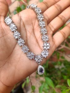 Cute And Elegant Neckset With Lavender Stone