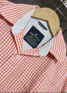 Light Coral Check Printed Shirt For 4- 5 Year Boy