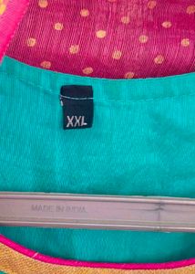 Teal &amp; Pink Kurta With Duppatta
