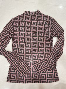 Patterned Long Sleeve Top