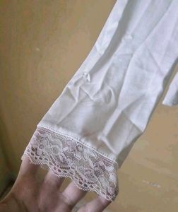 White Lace Border Top