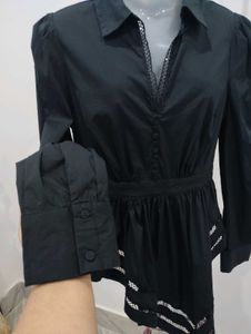 Asymmetrical Black Blouse