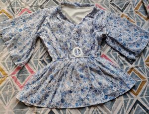 Floral Print Peplum Top