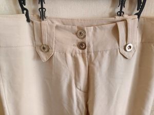 Low Waist Beige Trousers