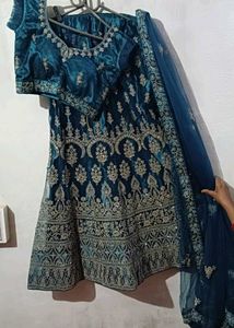 Teal Embroidered Lehenga Choli