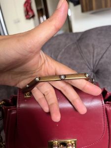 Charles &amp; Keith Burgundy Saddle Bag