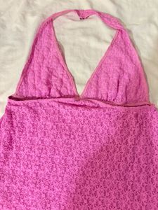 Beautiful Pink Halter Lace Top