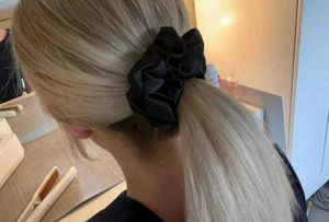 XXL SATIN BLACK Scrunchies,  Pack Of 3
