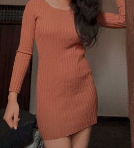 Ribbed Knit One Piece Dress