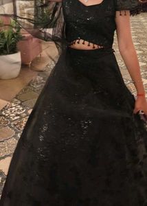 Elegant Black Lehenga Choli With Attached Dupatta
