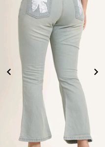 Shein Bootcut Jeans With Back Embroidery Pocket