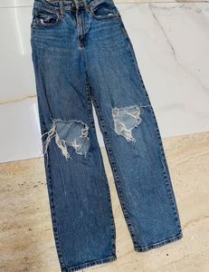 Ripped Wide Leg Jeans