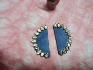 Kundan Stone Earings Blue