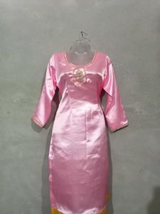 Pink Satin Salwar Suit
