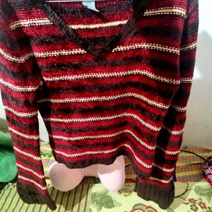 Striped Knit Cardigan Or Sweat Shirt