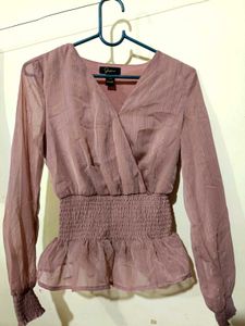 Sheer Long Sleeve Blouse