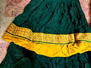 Festive Mustard-Green Sharara Set with Dupatta