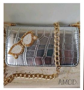 Universal Silver And Gold Croc Sling