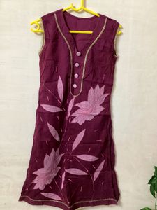 Maroon Floral Kurti