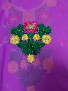 Embroidered Georgette Dress With Astar