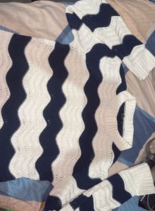 Navy & White Striped Sweater