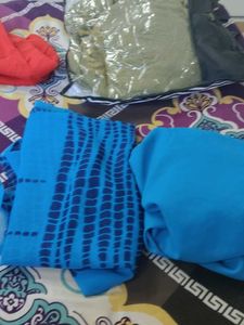 Blue Dress Material - Unstitched