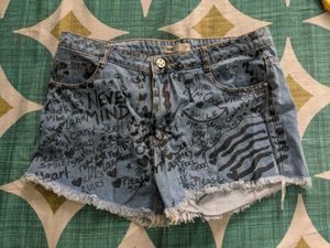 Denim Graffiti Shorts