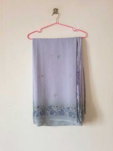 Vintage Leaf Print Saree