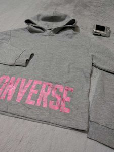 Converse cropped Grey Hoodie