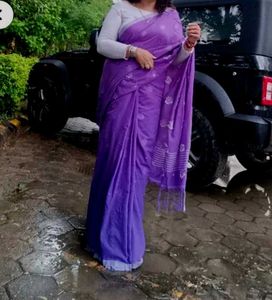 purple saree with blouse