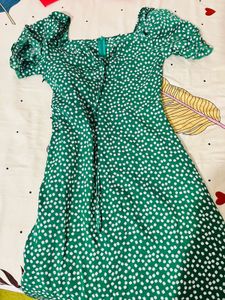 Green Polka Dot Maxi Dress