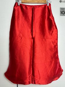 Red Satin Skirt