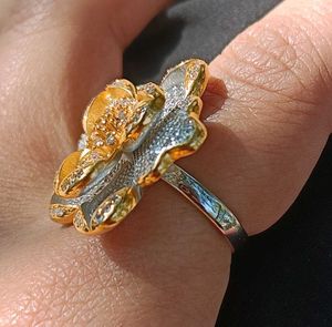 Flower pure 925 silver ring