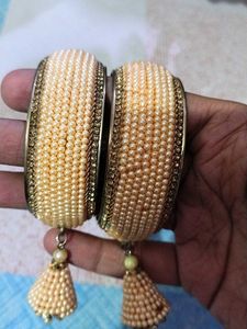 Elegant Pearl &amp; Embellished Bangle Set