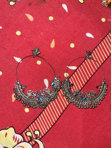 Boho Peacock Hoop Earrings