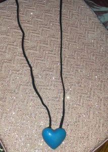 Blue Heart Pendant Necklace