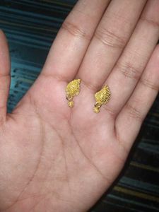 Gold Leaf Drop Earrings