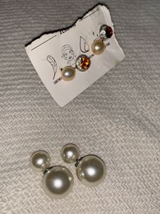 Diamond And Pearl Earings