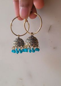 Blue Jhumka Earrings For Weddings