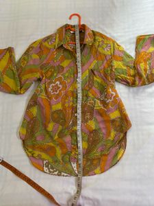 Zara Retro Floral Shirt Fits S-M
