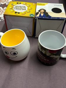 Cute Coffee Mug Duo | Emoji + Happy Bday