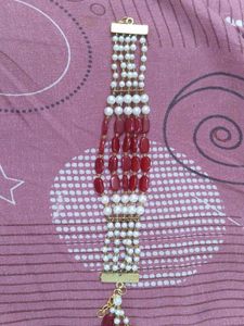 Red & Pearl Bracelet