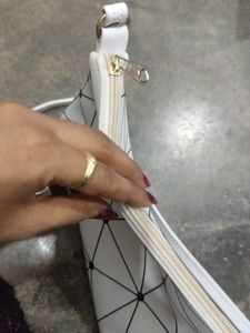 Totally New White Geometric Crossbody Bag