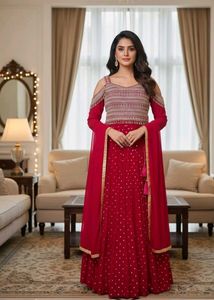 Rani pink Bridesmaid Lehenga Crop Top