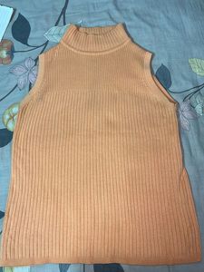 High neck Ribbed Sleeveless Top