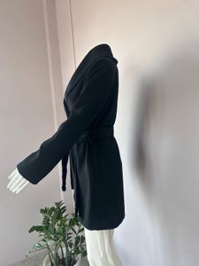 Black Wrap Overcoat