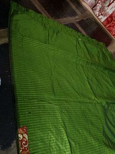Green Saree, Saree With Embroidery Lace